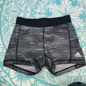 Adidas black printed spandex running shorts